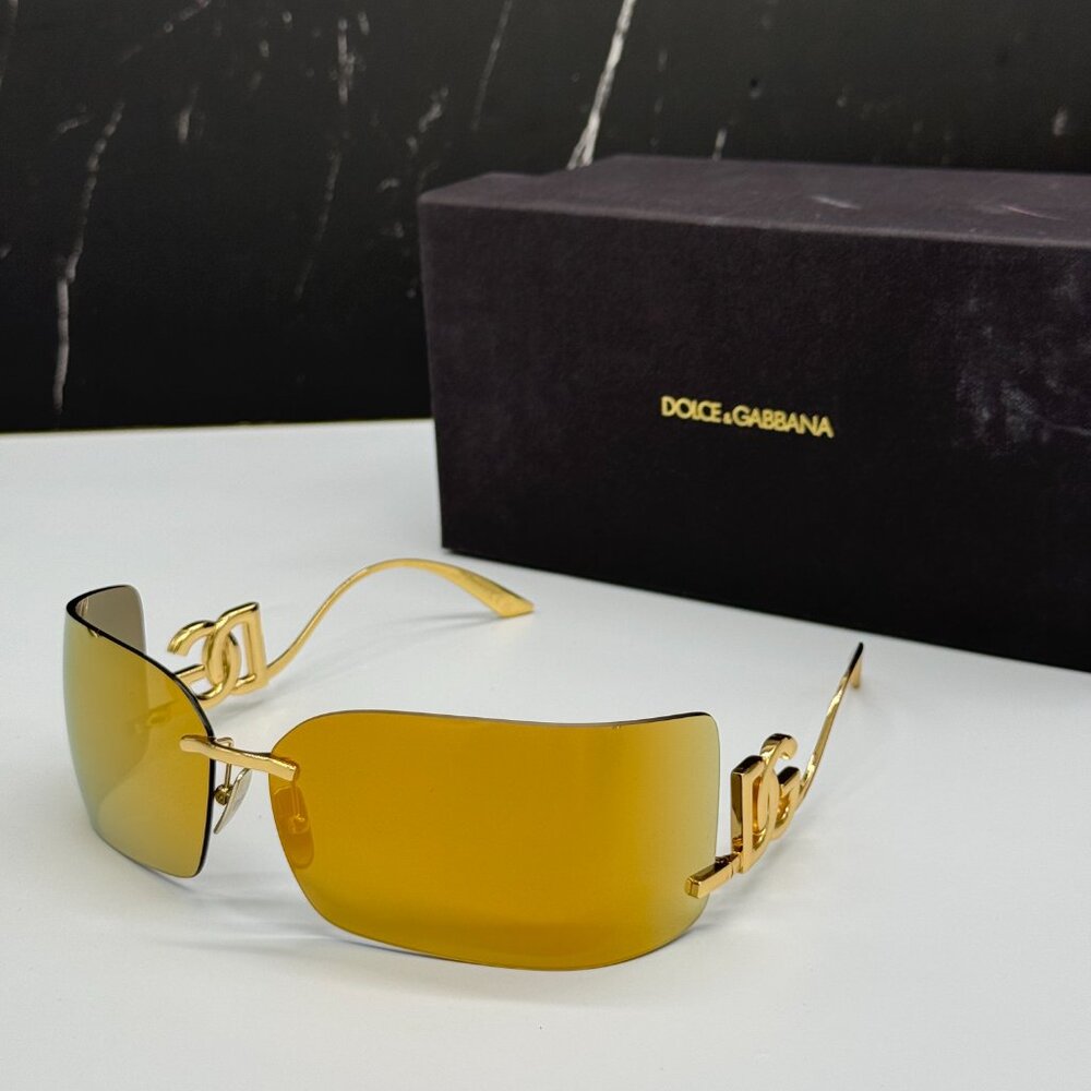 NEW DOLCE&GABBANA DG2319 02/5A GOLD SUNGLASSES DG2319 025A EYEWEAR